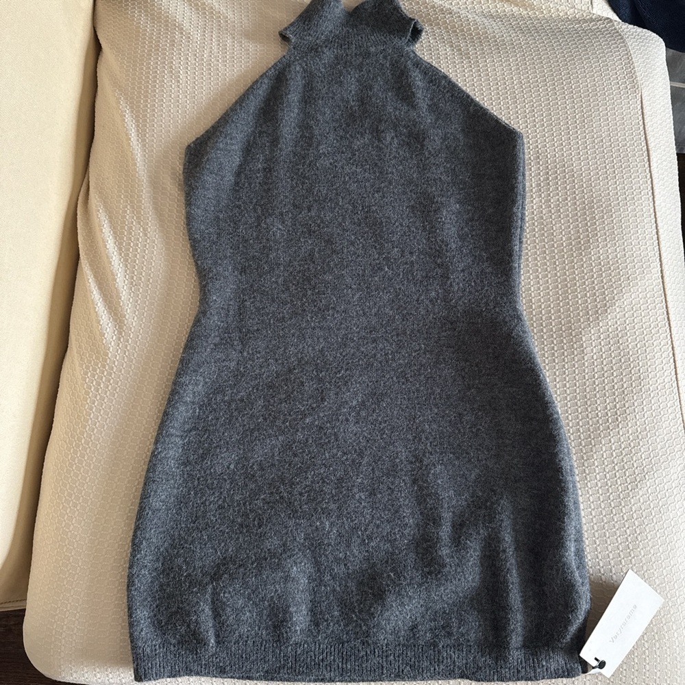 Gray sweater dress